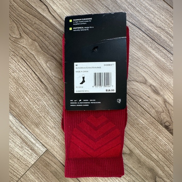 Nike Vapor Crew Football Sock with DRI-Fit Technology Sz Men 6-8 NEW Burgundy - Picture 2 of 3